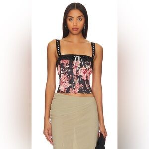 Free People x Revolve Belle Floral Corset Top Size Small NWT